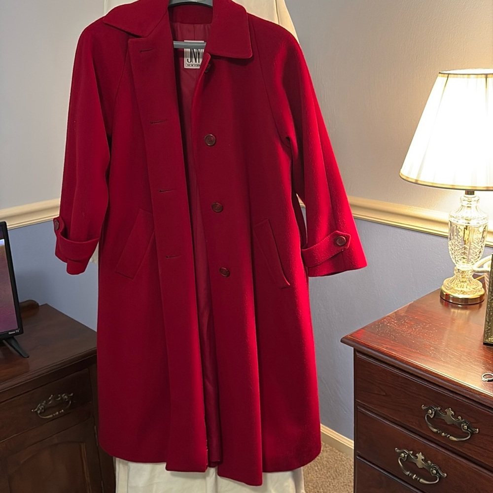 Women’s Dark Red Dress Coat - Picture 1 of 8
